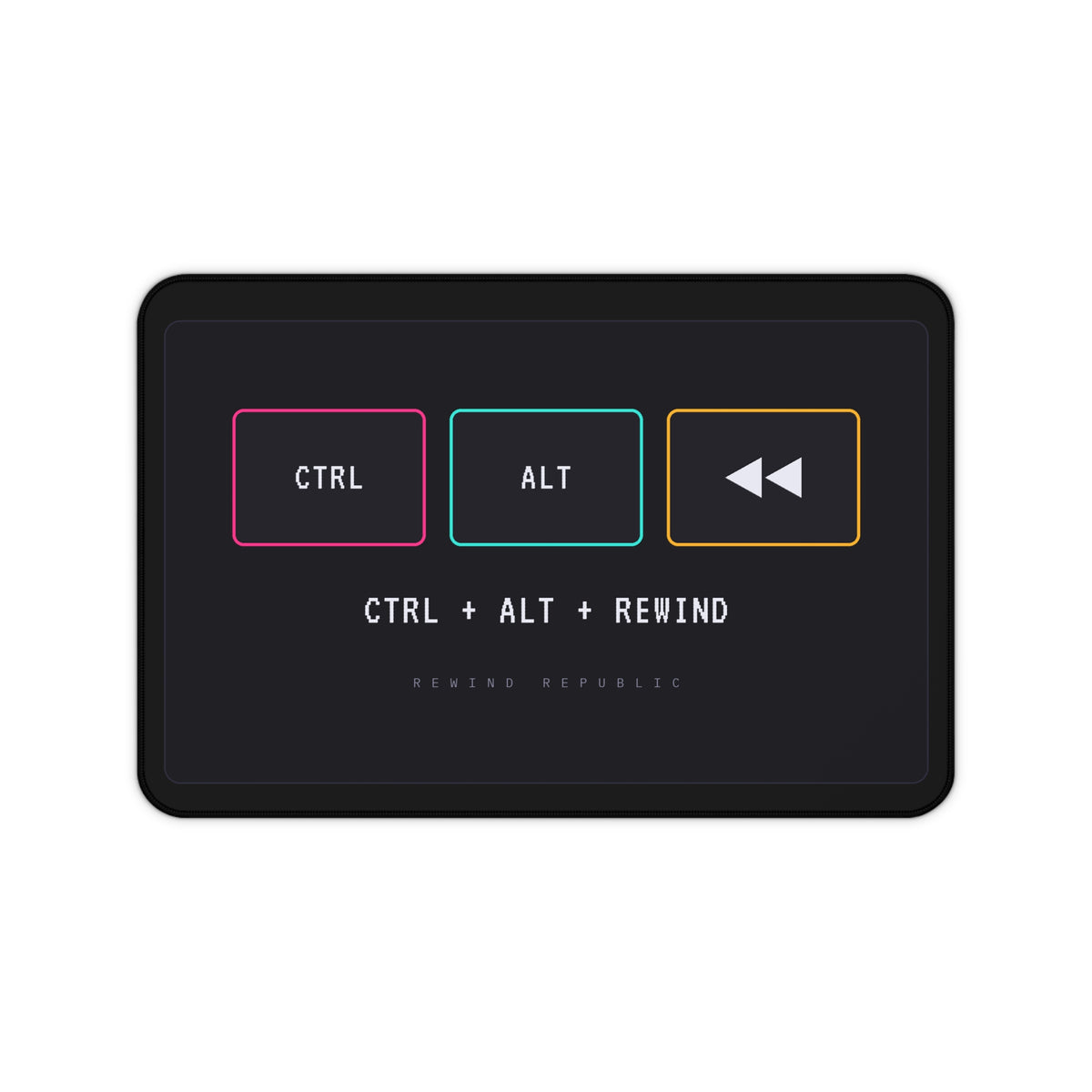 Desk Mat — "CTRL + ALT + Rewind" Retro Keyboard Gamer Desk Mat